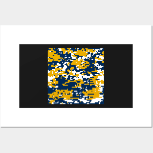 Blue & Gold Digital Camo Posters and Art